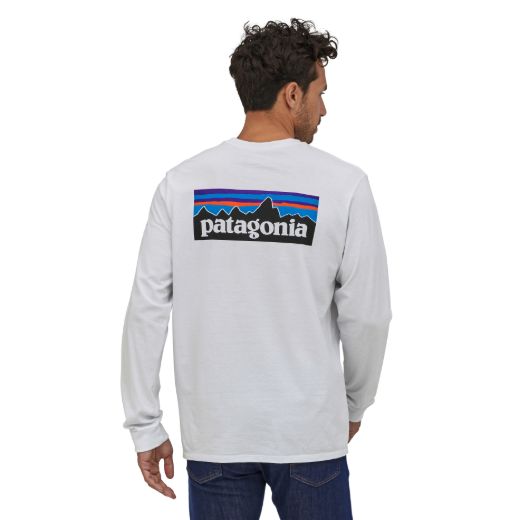 Bilde av Patagonia M L-S P-6 Logo Responsibili-Tee Hvit